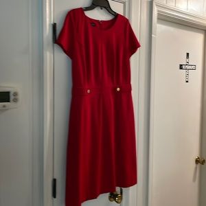 Gorgeous red Talbots dress, size 8, hidden red zipper.